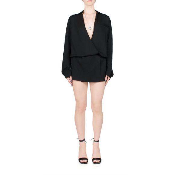 NEW CHRISTOPHER ESBER aulenti mini shirt dress in black